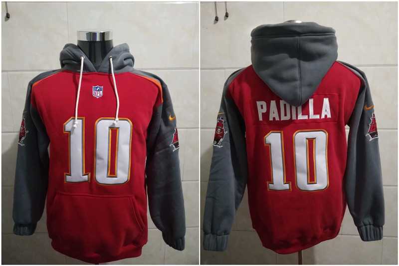 Nike Buccaneers 10 Padilla Red All Stitched Hooded Sweatshirt,We sell and wholesale Nike Buccaneers 10 Padilla Red All Stitched Hooded Sweatshirt on line form chian!